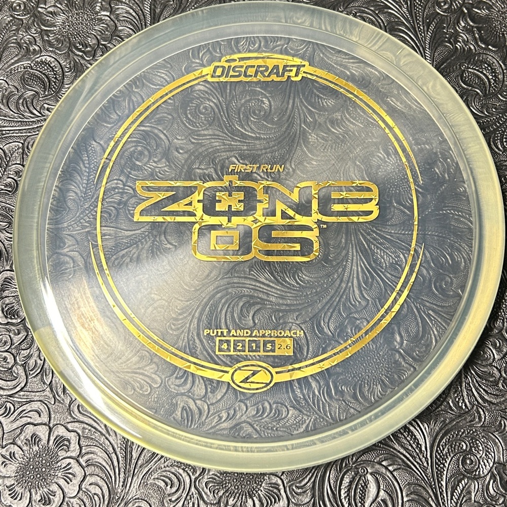 New Discraft FR Zone OS Disc Golf Disc  n Clear Z plastic w Gold ⭐️ Stamp